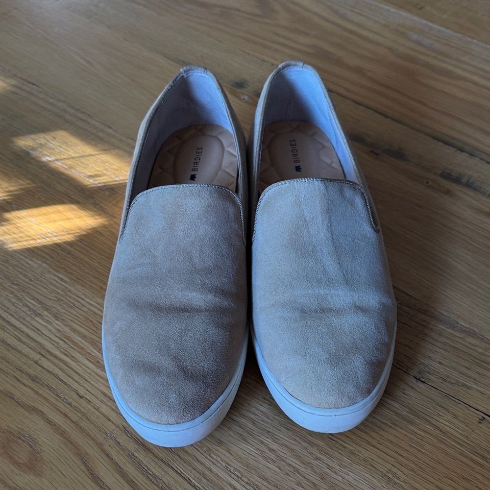 Birdies Women’s Suede Tan Slip Ons
